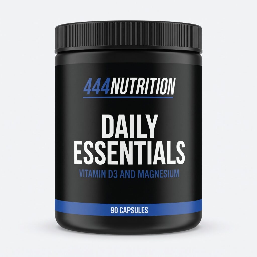 Pot Dagelijkse basis met 90 capsules vitamine D3 en magnesium van 444 Nutrition